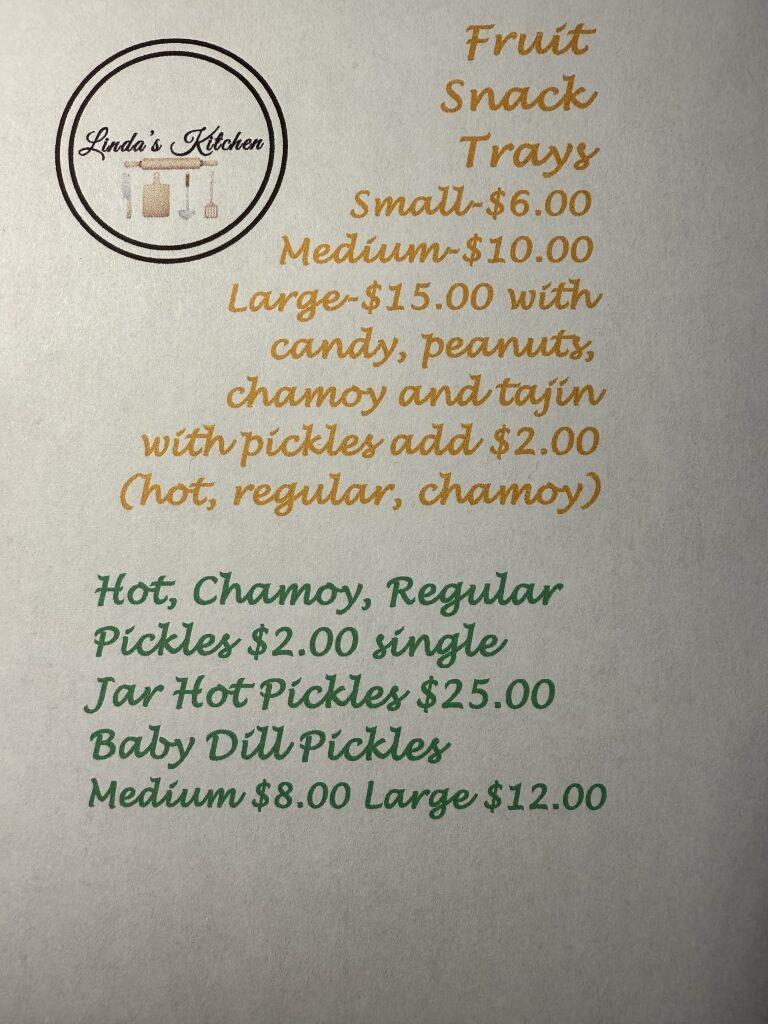 Linda's Kitchen menu